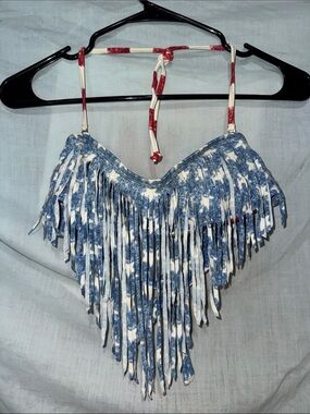 American Flag Fringe Bikini SET